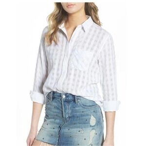 Rails Charli Powder Check White Button-up - Size Medium